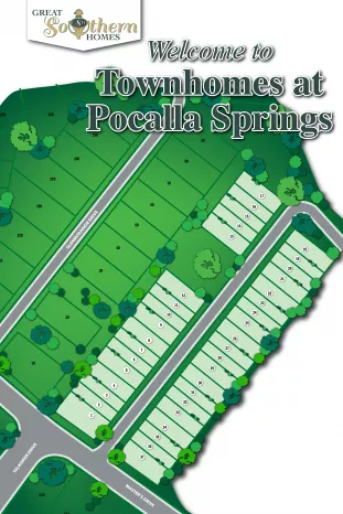 Townhomes at Pocalla Springs Illustrated Site Map by Great Southern Homes