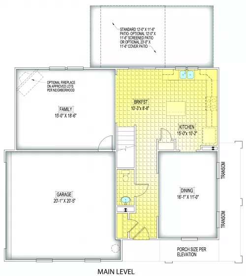 Davenport Main Level Sideload Floorplan